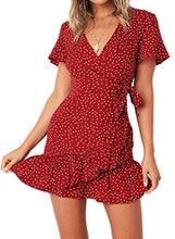 Load image into Gallery viewer, Relipop Summer Women Short Sleeve Print Dress V Neck Casual Short Dresses
