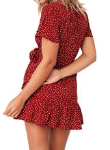 Load image into Gallery viewer, Relipop Summer Women Short Sleeve Print Dress V Neck Casual Short Dresses
